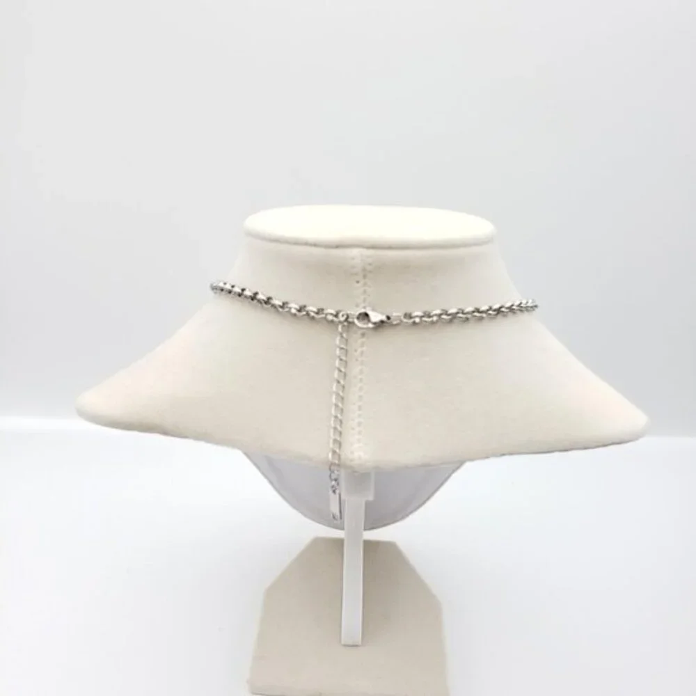 Stainless Steel Silver-Plated Necklace with Authentic Louis Vuitton Padlock - Picture 4 of 12